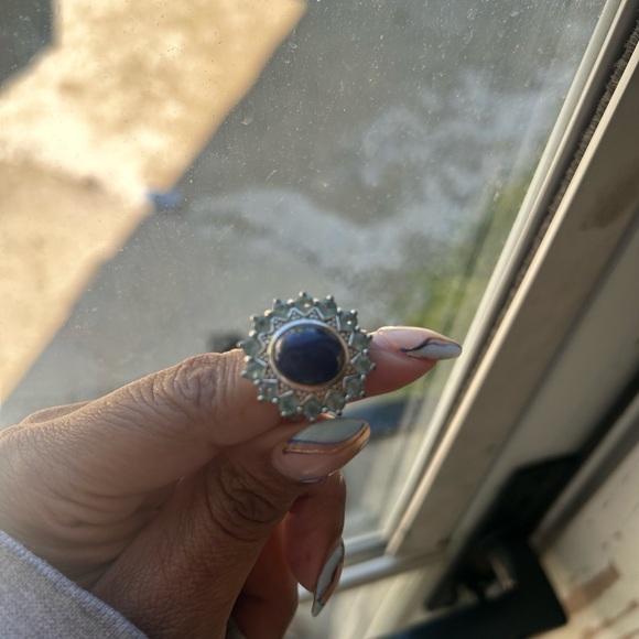 Sterling silver lapis blue topaz ring - Picture 3 of 3